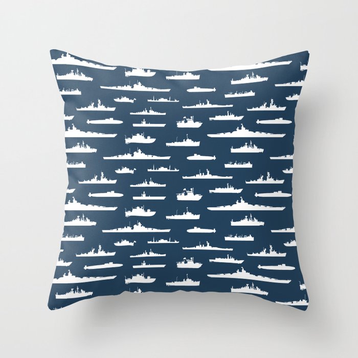 Battleship // Navy Blue Throw Pillow