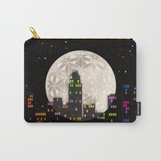 The Flower of Life Moon Carry-All Pouch