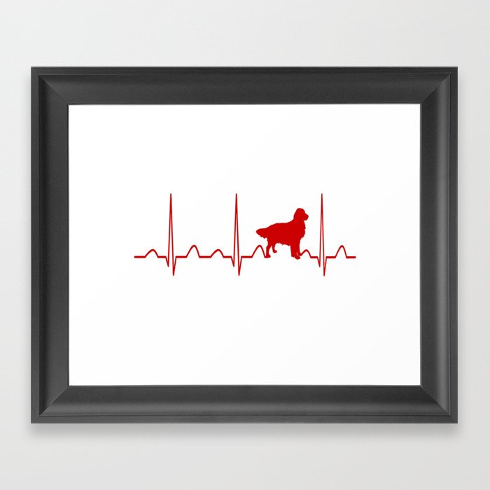 Golden Retriever Heartbeat Framed Art Print
