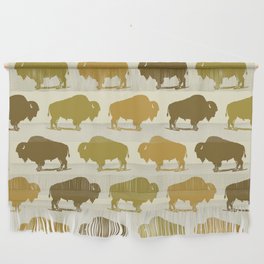 Buffalo Pattern 265 Green Gold and Beige Wall Hanging