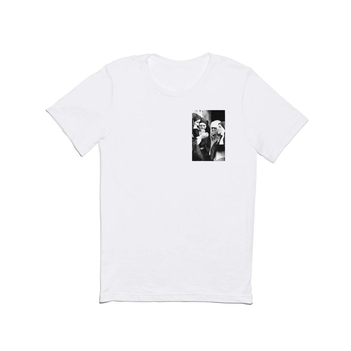 Smoking Nuns, Black and White, Vintage Wall Art T Shirt