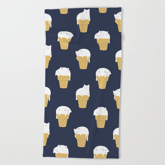 Meowlting Pattern Beach Towel