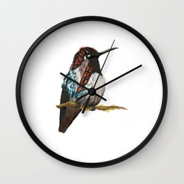 Bee Hummingbird Wall Clock | Bird, Vintage, Botanical, Botanique, Watercolor, Jmjdesigns, Botanic, Illustration, Ink, Realism 