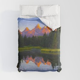 Grand Teton National Park Wyoming Landscape Mountain Sunrise Comforter
