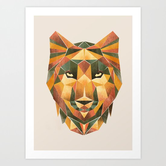 Geometric Wolf Art Print
