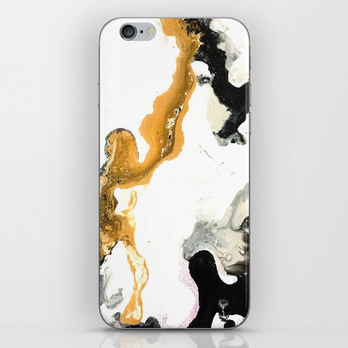Black white and gold iPhone Skin
