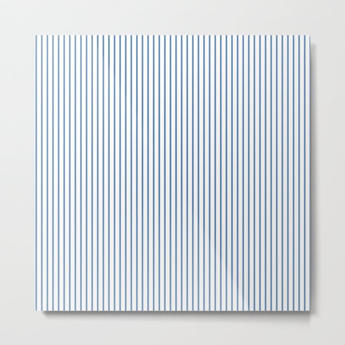 Light blue ticking stripes Metal Print