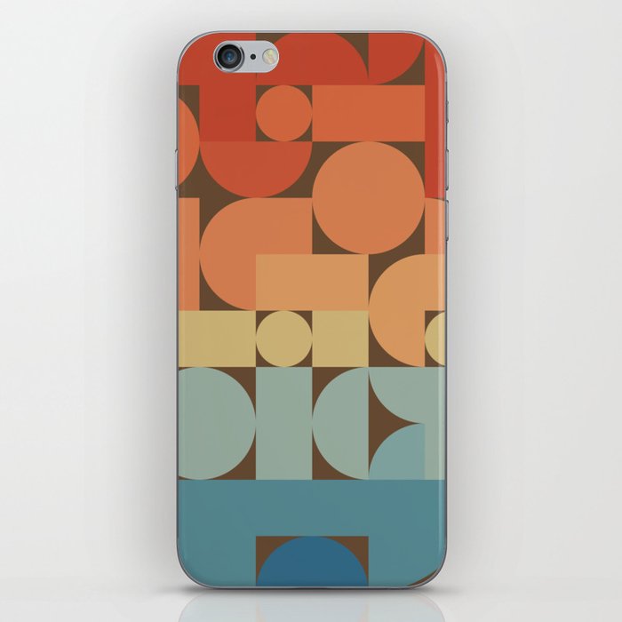 Retro Geometric Abstract Art 70s 2 iPhone Skin