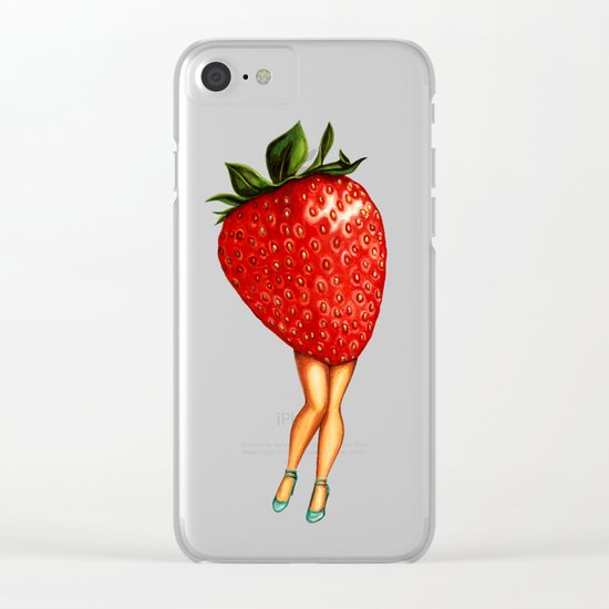 Strawberry Girl Clear iPhone Case