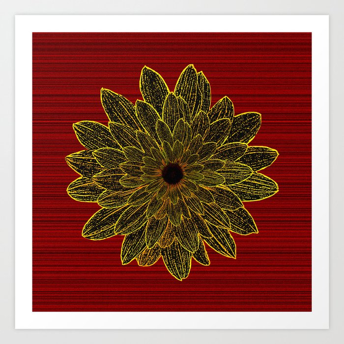 Sunflower Mandala Art Print