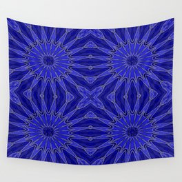 Blue pinwheel Flowers Wall Tapestry