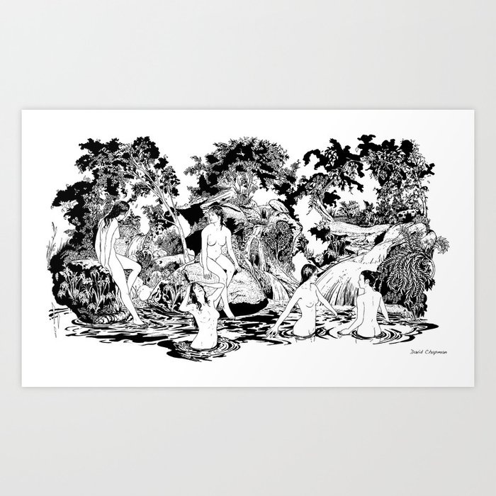 Bathing Naiads (Water Nymphs) Art Print