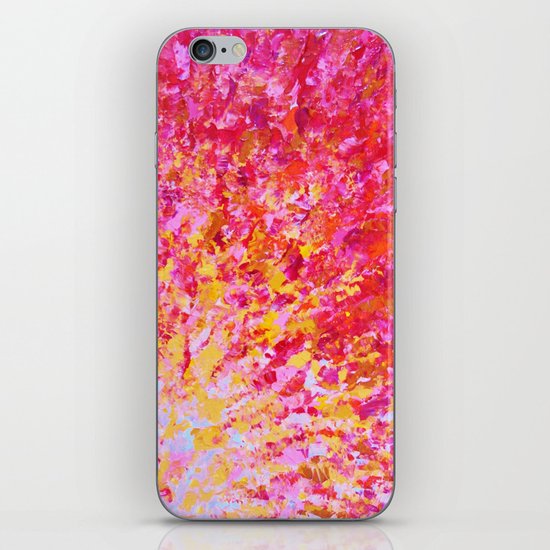 ROMANTIC DAYS - Lovely Sweet Romance, Valentine's Day Sweetheart Pink Red Abstract Acrylic Painting iPhone Skin