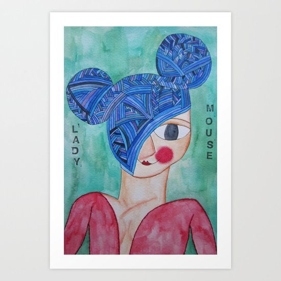Minnie Blue Art Print
