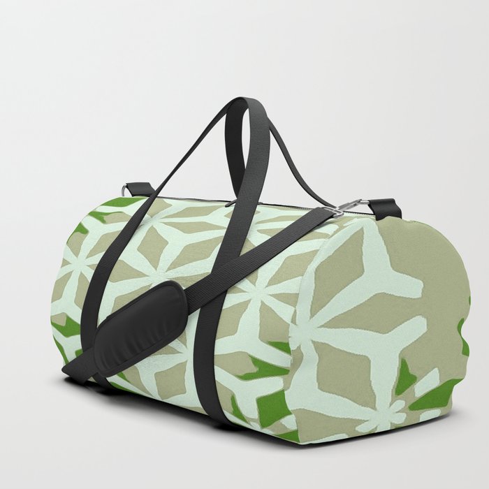 Retro Modern Color Block Greens Duffle Bag