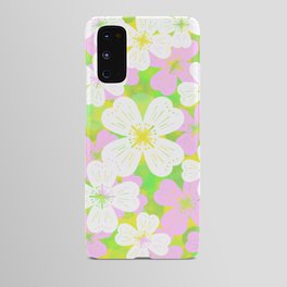 70’s Desert Flowers Pink on Yellow Android Case