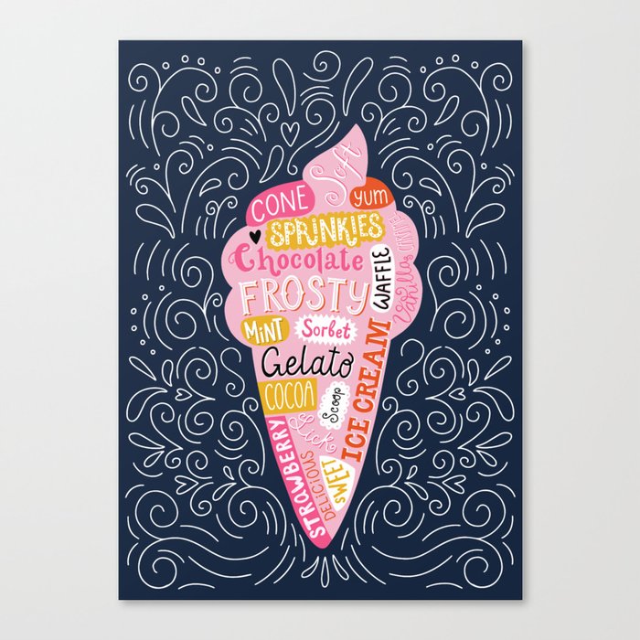 Vintage ice cream Canvas Print