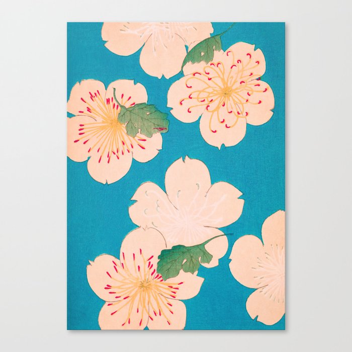 Cherry Blossoms Vintage Japanese Floral Print Canvas Print