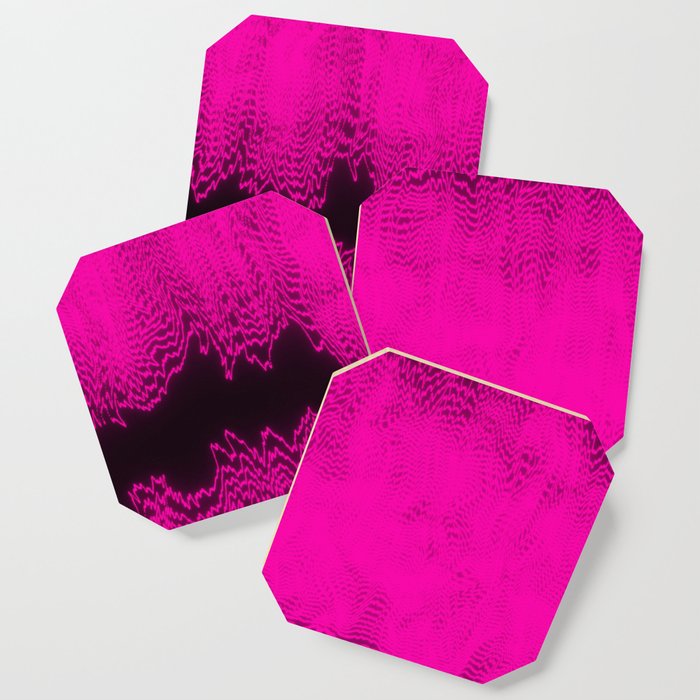 Pink Glitch Distortion Coaster