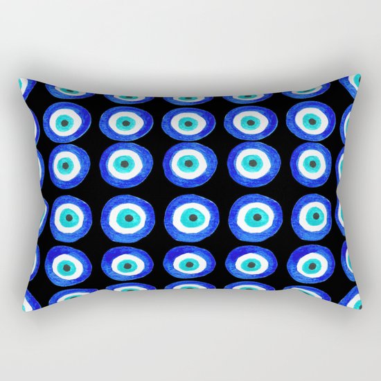Evil Eye Talisman - on black Rectangular Pillow