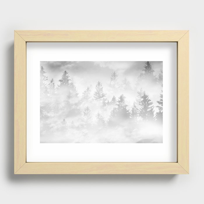 Soft Gray White Forest Dream #1 #decor #art #Society6 Recessed Framed Print