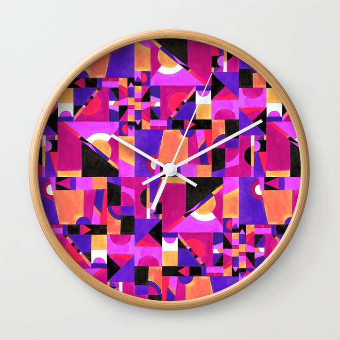 Geomtropy Wall Clock | Graphic-design, Pattern, Pop-art