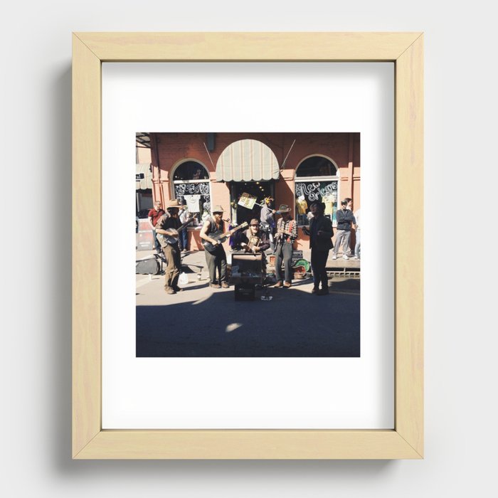 Royal Street Band in New Orleans Print Recessed Framed Print