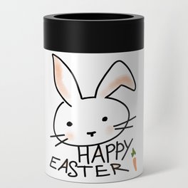 Bunny Happy Easter With Carrot Can Cooler