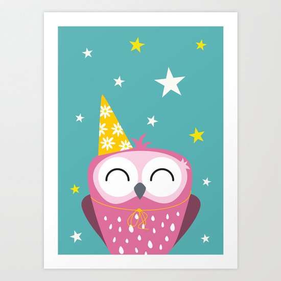 Party Owl Art Print