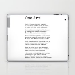 One Art - Elizabeth Bishop Poem - Literature - Minimal Typewriter Print Laptop Skin