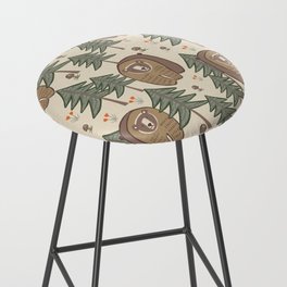 Bear in the fur tree forest Bar Stool