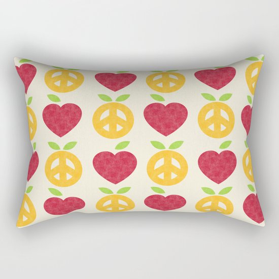 Apple and Orange - Love and Peace Rectangular Pillow