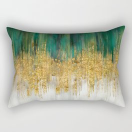 Green and gold motion abstract Rectangular Pillow