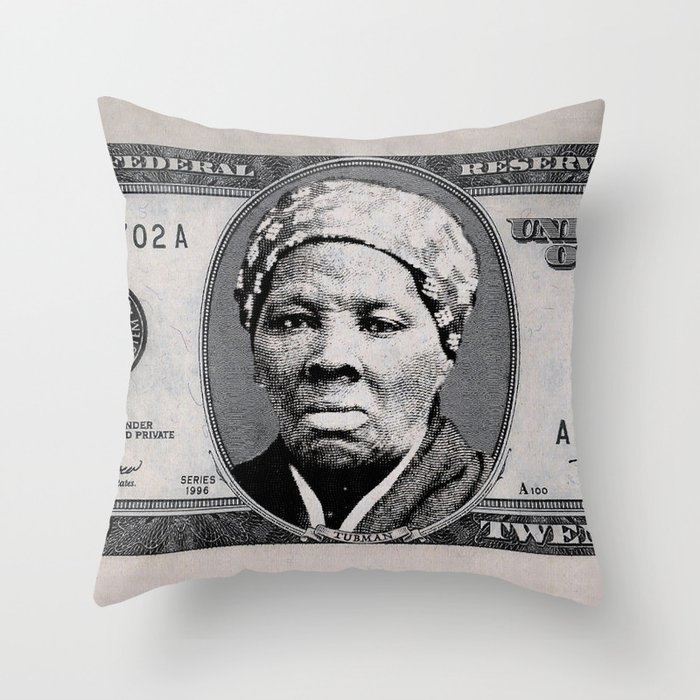 Harriet Tubman Twenty Dollar Bill Throw Pillow