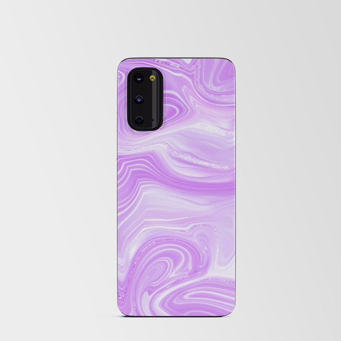Aesthetic Soft Lilac Crystal Marble Android Card Case