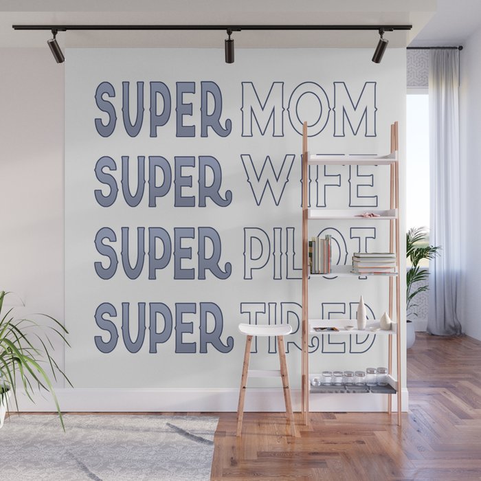 Super Pilot Mom Wall Mural