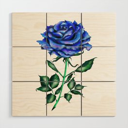 The rose is blue. Rose of love.    Wood Wall Art
