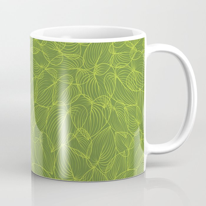 fresh green leaf bunches seamless print pattern Coffee Mug
