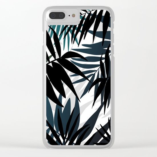 Shadow palm tree leaves Clear iPhone Case