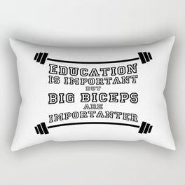 biceps vs education Rectangular Pillow