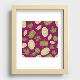 Green Pumpkin Texture. Colorful Seamless Pattern Recessed Framed Print