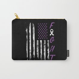 US Flag Purple Fight Pancreatic Cancer Awareness Carry-All Pouch