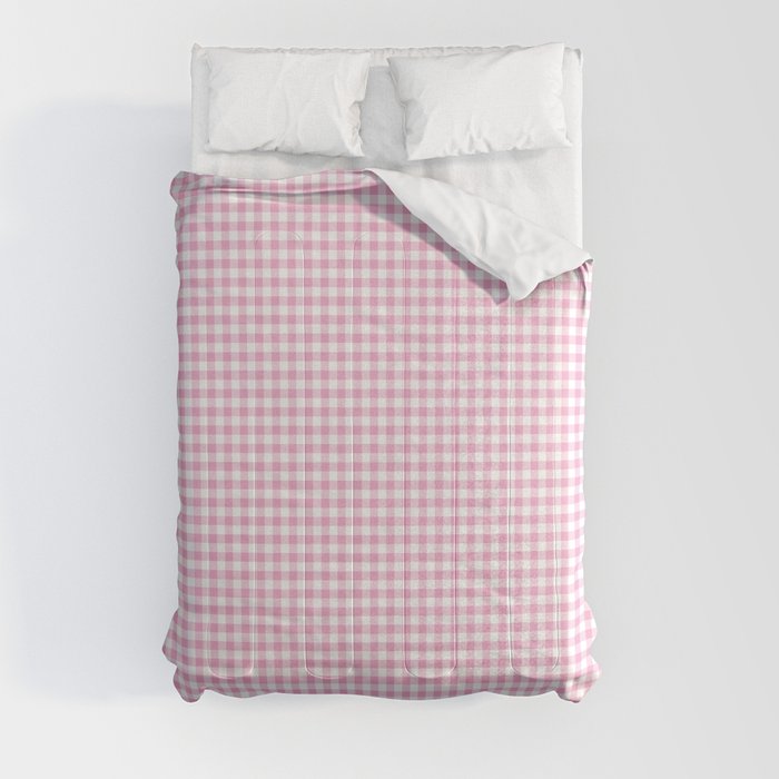 Pink Gingham Check Pattern Comforter
