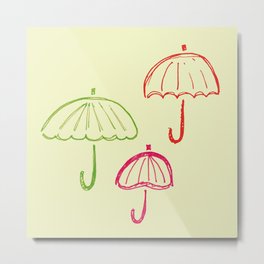 Happy Umbrella Metal Print | Graphic Design, Illustration, Vintage 