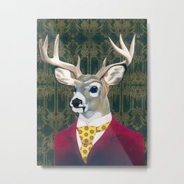 Deer Mr. Eastman Metal Print | Rochester, Eastman, Portrait, Kodak, Gothic, Deer, Antlers, Anthropomorphic, Drawing, Retro 