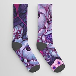 Very Peri Pantone 2022 Peony Flower Socks