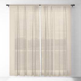 Neutral Beige / Tan Solid Color Pairs Pantone Biscotti 13-1009 TCX - Shades of Orange Hues Sheer Curtain