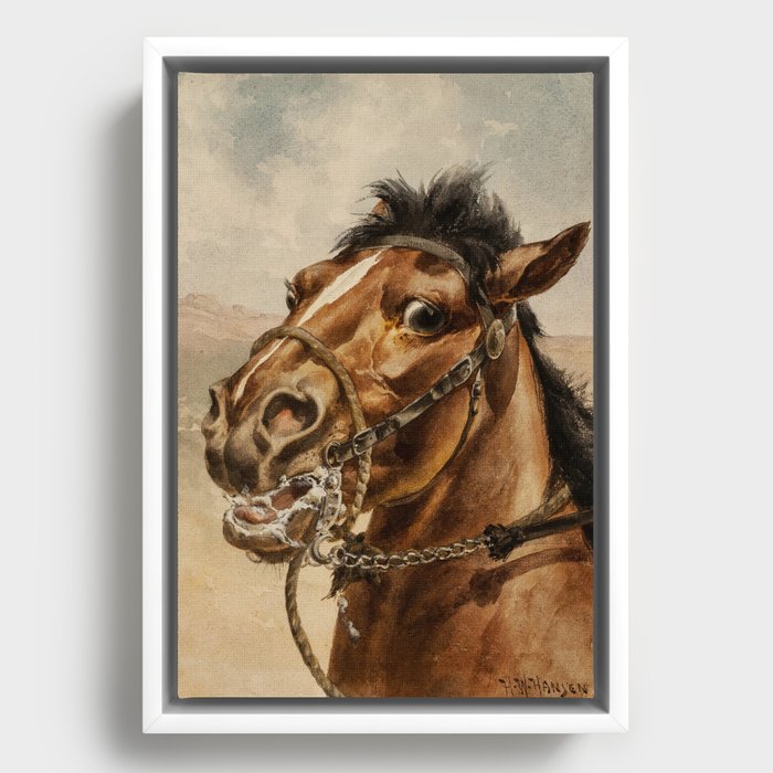 Cow Pony Frisky and Played Out by Herman W Hansen Framed Canvas