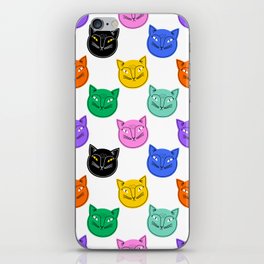 Colorful funny cat animal pattern cartoon iPhone Skin