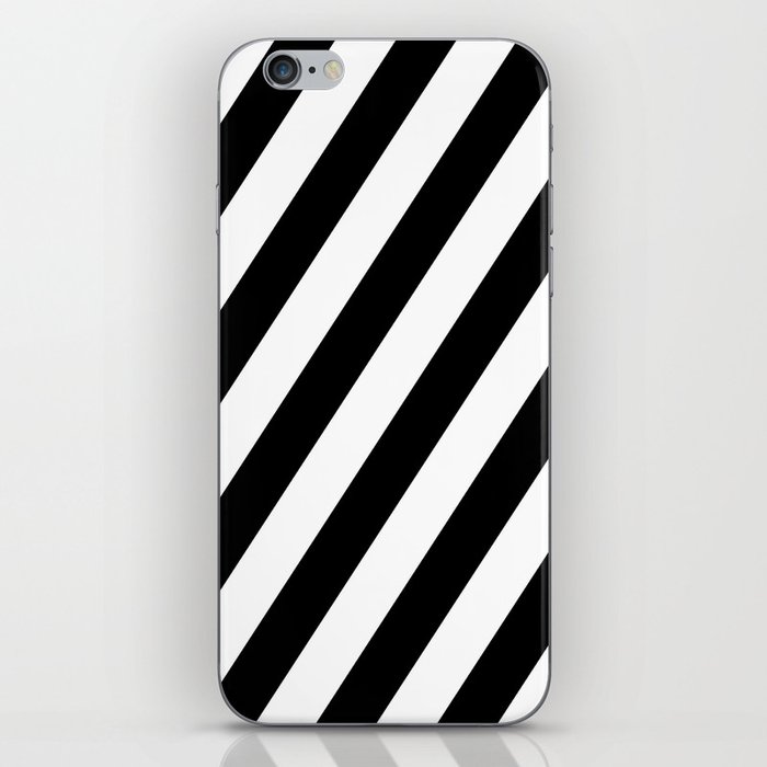 Diagonal Stripes Black & White iPhone Skin